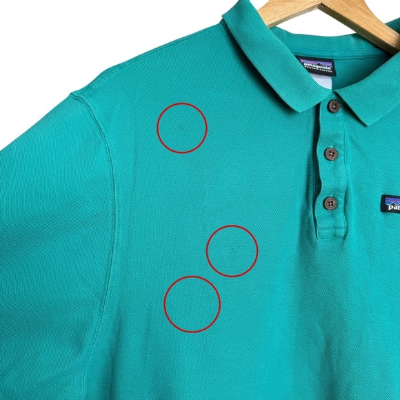 Patagonia P6 Pique Polo Shirt Men’s Large Green Short Sleeve Organic Cotton - Picture 6 of 10